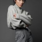 Georgina Mazzeo Model Gray Sweater